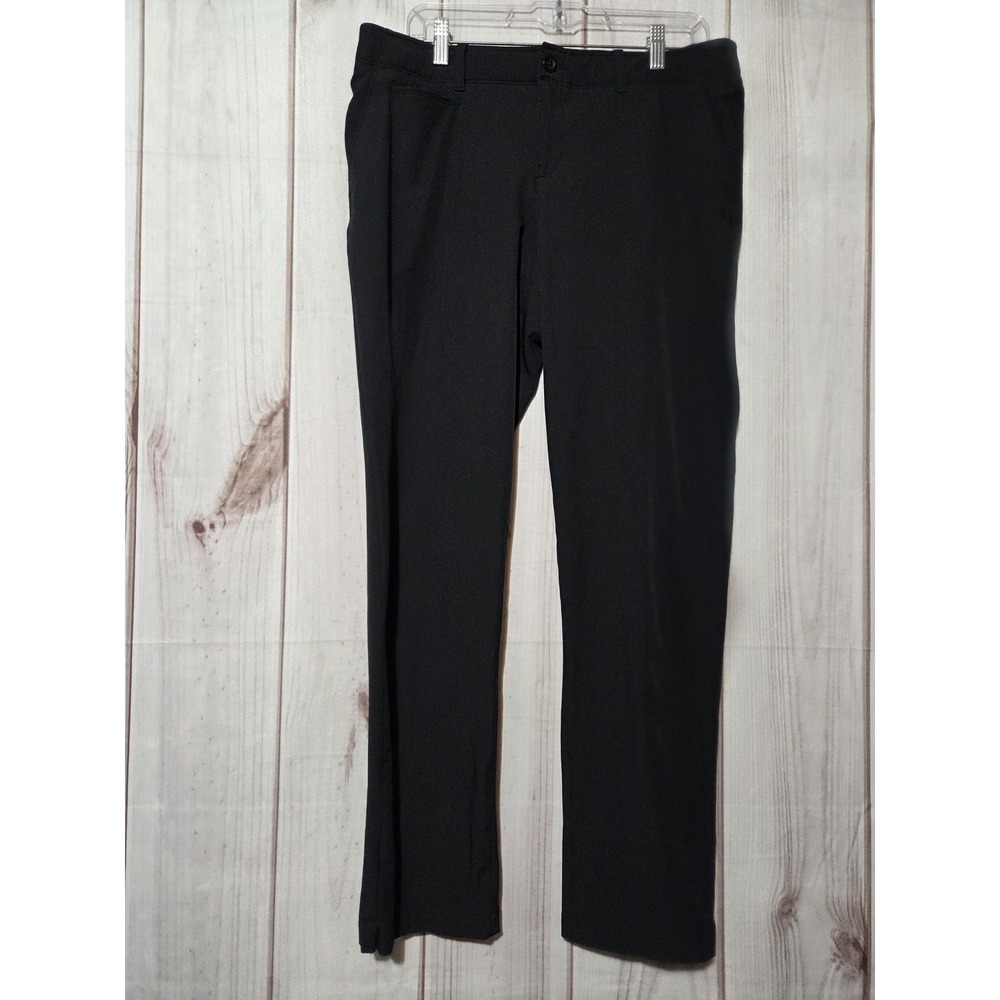 Under Armour Pants Boys 34 Black HeatGear Golf Stretch Flat Front Khakis Chino